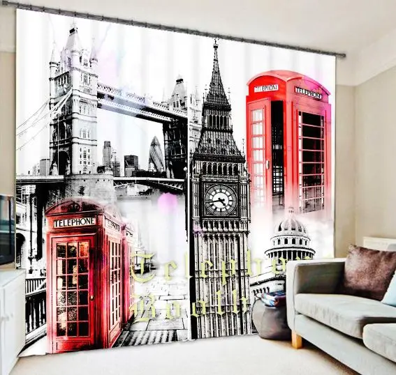 Знаменитое здание в Лондон, Англия 3d цифровая печать стерео срезанные шторы высокая точность черный шелк