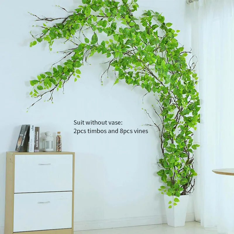 Artificial Vine Big Leaf Rhodea Ivy Vine Garland Plants Fake Plants Flowers Wedding Home Decor Artificial Ivy Grape Leaf Hanging