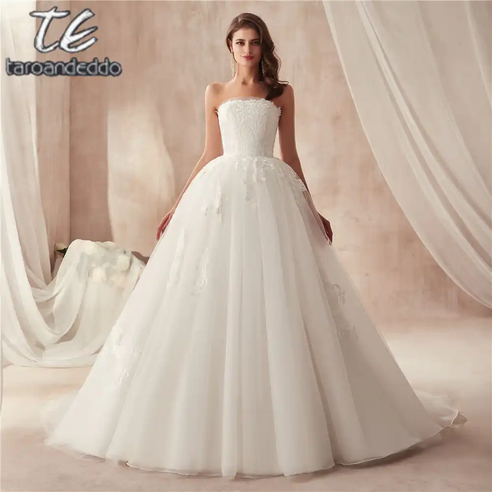 strapless wedding ball gown