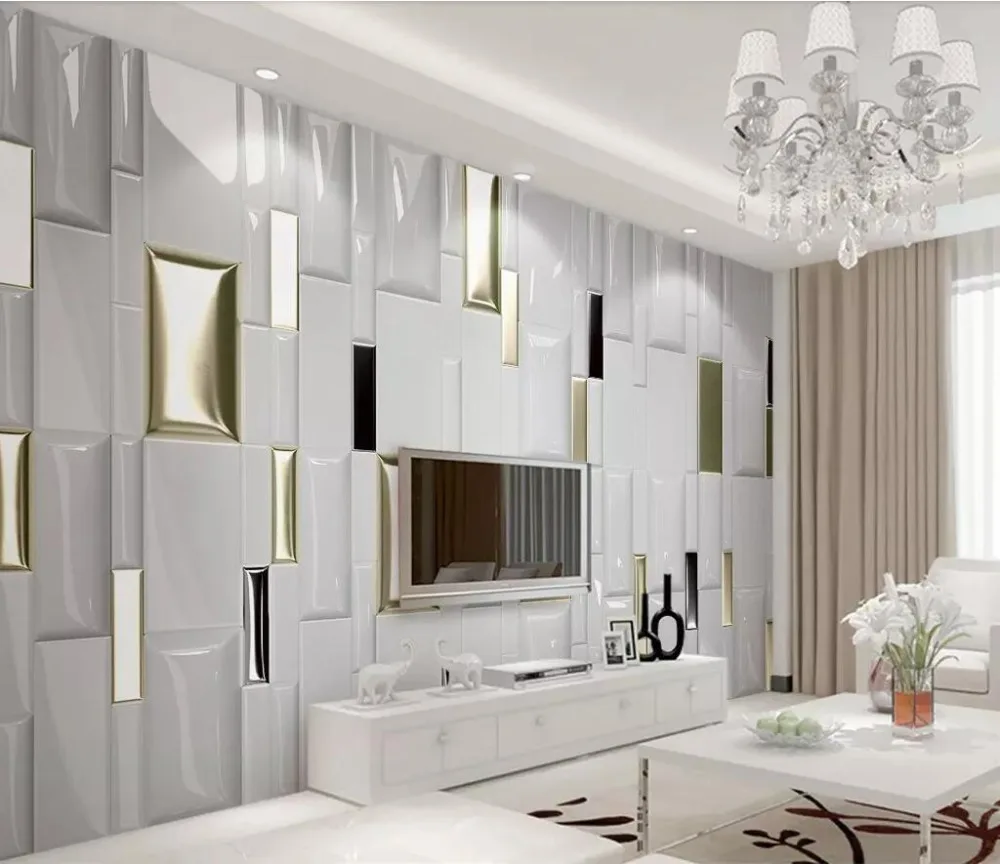 Beibehang пользовательские фото обои 3D пейзаж Фреска гостиная спальня современная мода золотой клетчатый обои домашний декор