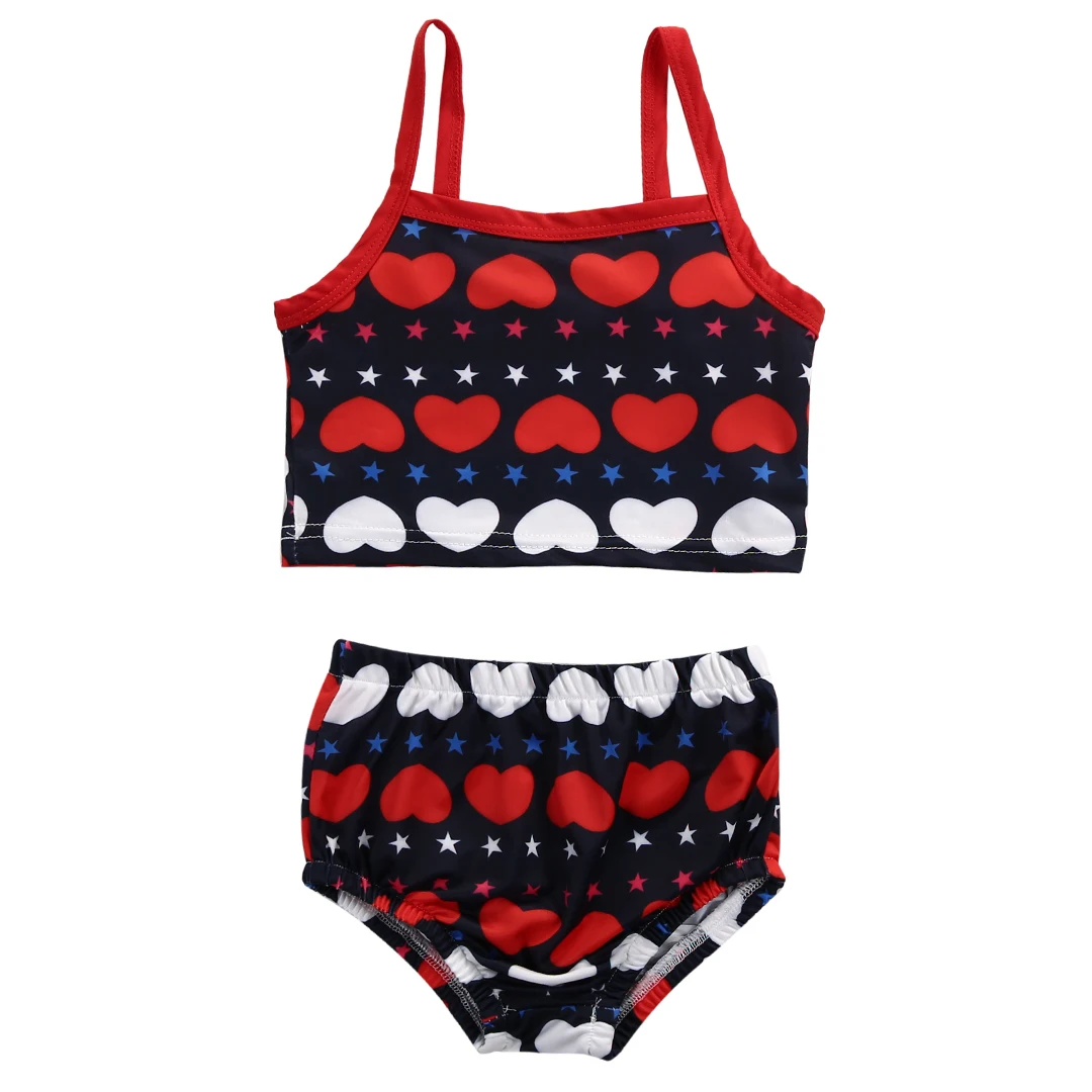 2pcs Girls Kids bikini Swimwear Beachwear Sets Baby Swim Tops Bottoms