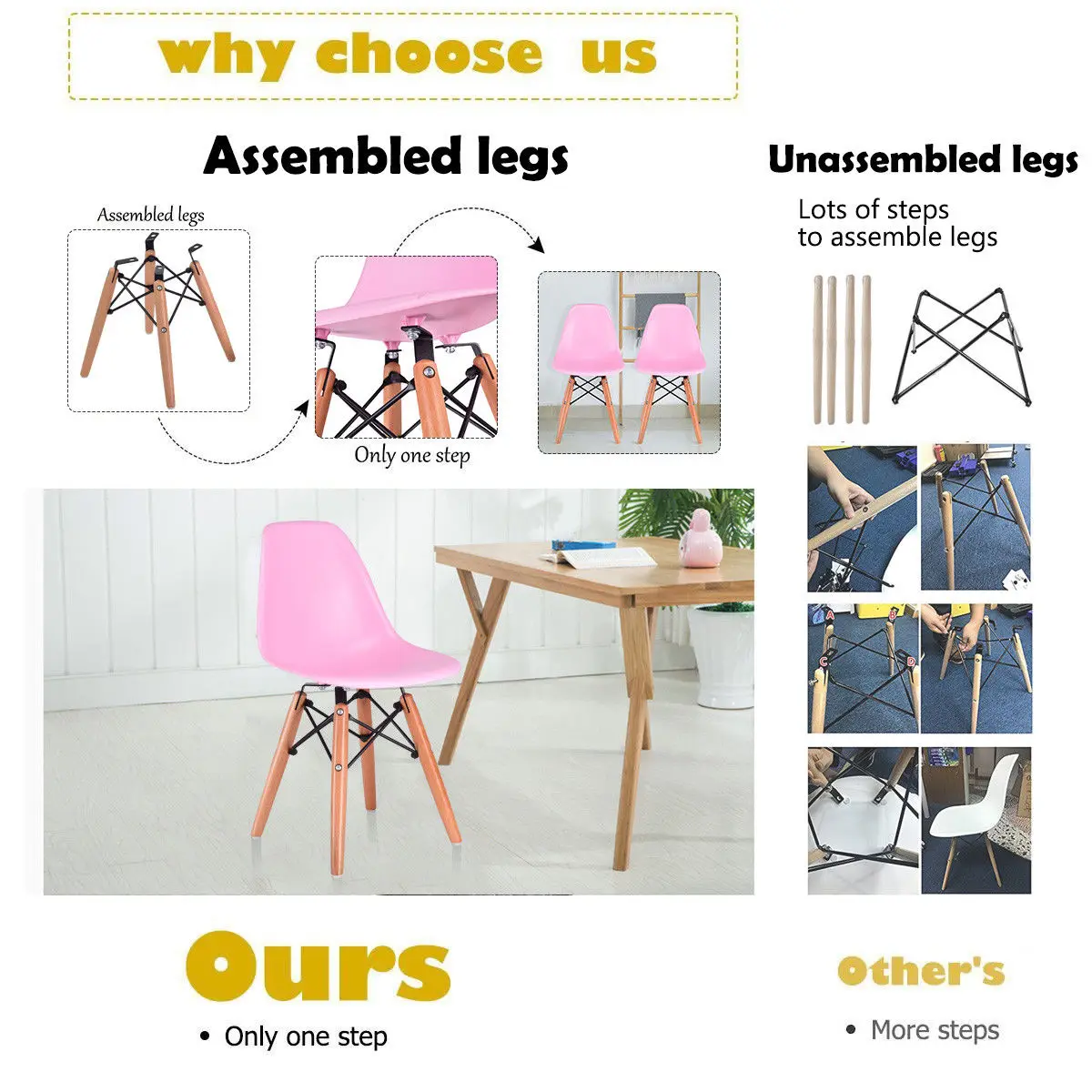 Giantex Pink Kids Dining Side Armless Chair Molded Plastic Seat Wood Legs Children Dining Room Furniture HW56499PI Giantex Pink Kids Dining Side Armless Chair Molded Plastic Seat Wood Legs Children Dining Room Furniture HW56499PI
