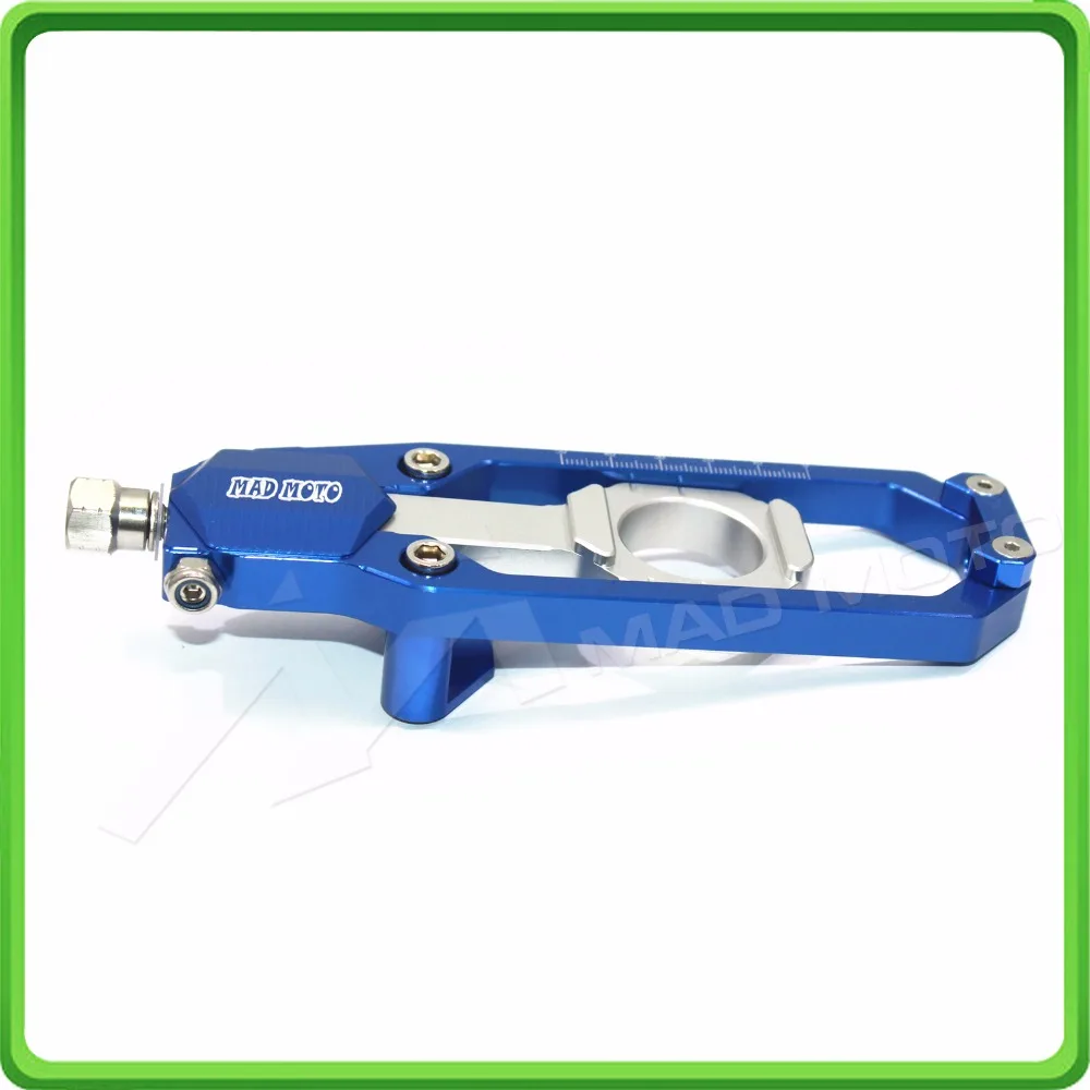 Aluminum motorcycle Chain Tensioner Adjuster fit for YAMAHA R1 YZF R1 2015 2016 2017 YZF-R1 15 16 17 Blue & Silver (9)