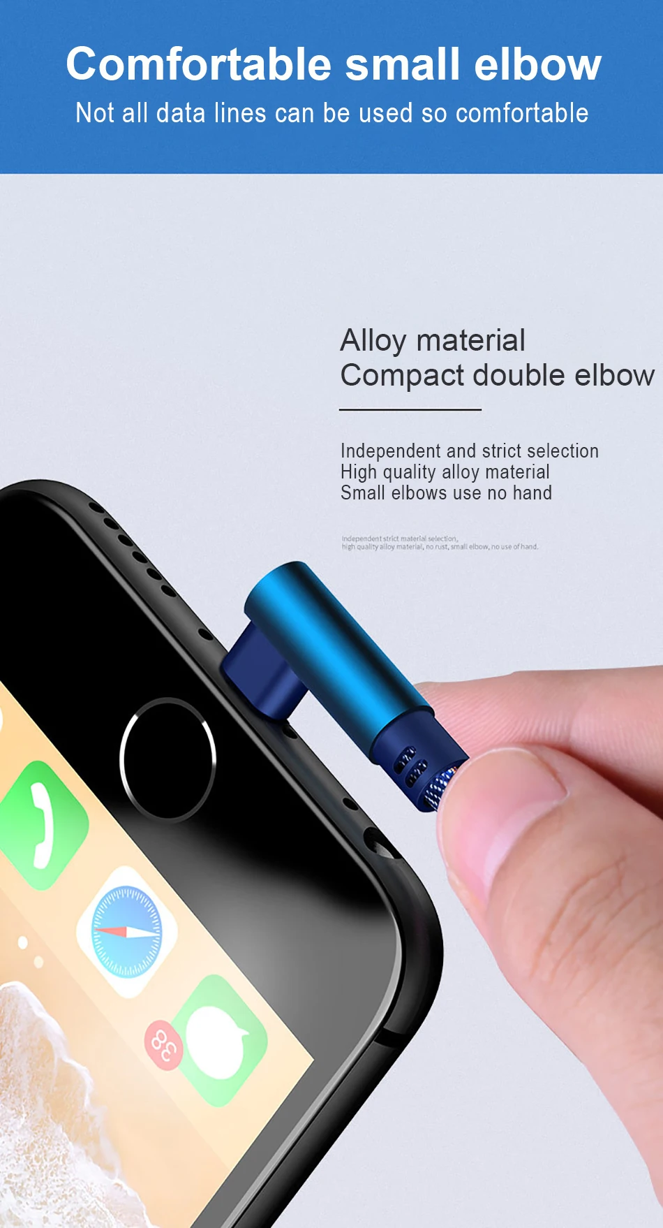 NOHON 90 Degree Fast Charging Data Cable Lighting For iphone XS MAX X XS XR 8 7 6S 6 5S 5C 5 Plus Phone Long Charger Cord 1M 2M (4)