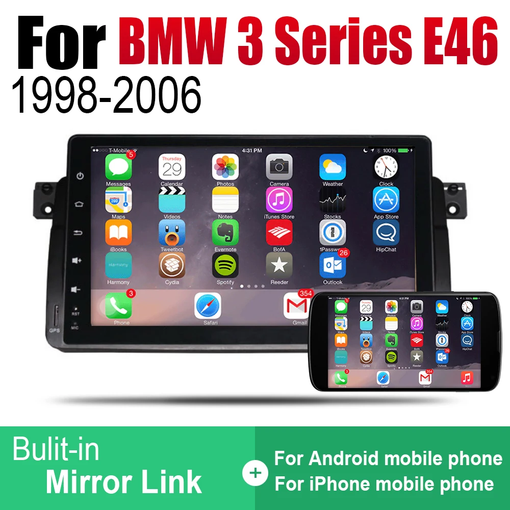 Cheap Android 2 Din Auto Radio DVD For BMW 3 Series E46 1998~2006 Car Multimedia Player GPS Navigation System Radio Stereo 4