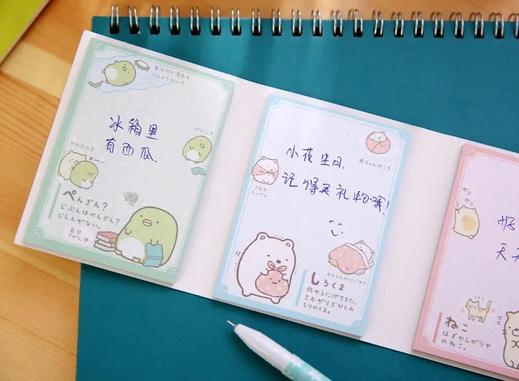 Милые Sumikko Gurashi 4 складной Блокнот N раз заметки блокнот Закладки подарок канцелярские