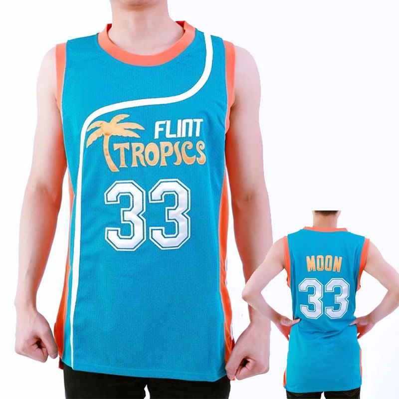 

Ediwallen Movie Basketball 33 Jackie Moon Jersey Men Green White Flint Tropics Semi Pro Jerseys Cheap Breathable For Sport Fans