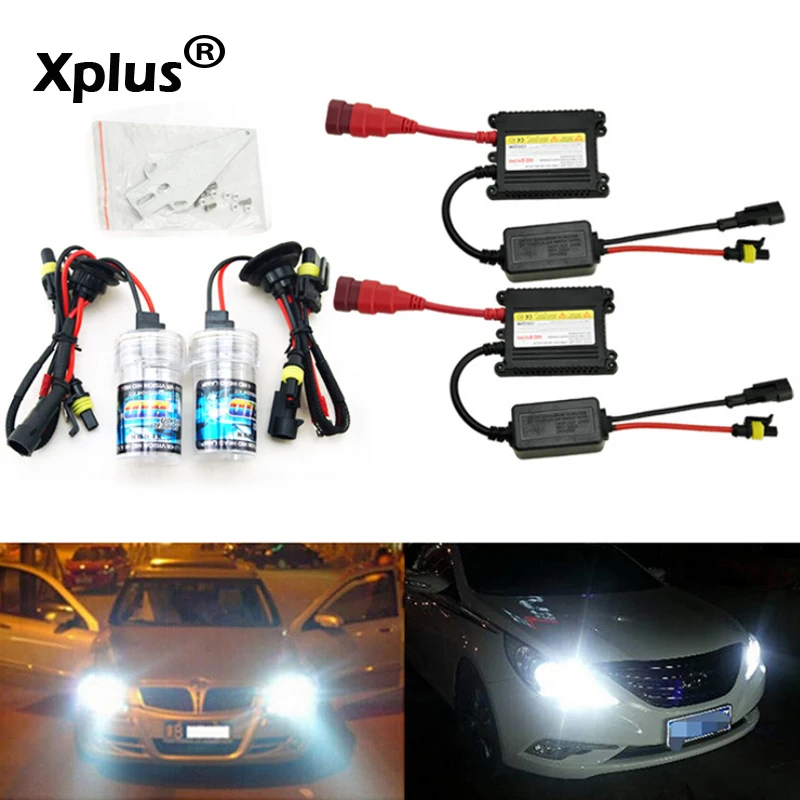 Xplus 55W35W HID Xenon комплект Тонкий Балласт H1 H3 H4 H8 H7 H11 9005 9006 880/1 теплый белый ксеноновая лампа желтый синий для автомобильных фар