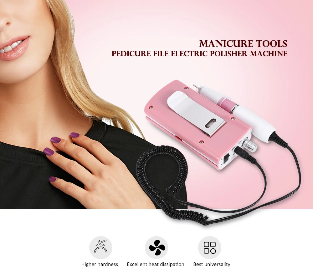 Máquina de Polimento Mini Elétrica Prego Broca Arquivo Manicure Pedicure Profissional Unha Arte Polidor Bits 30000rpm 18w 31 Equipamento de unhas artísticas