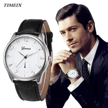 New Arrival Luxury Mens Watch Retro Design PU Leather Band Analog Quartz Wrist Watch 2017 Free Shipping,Dec 1