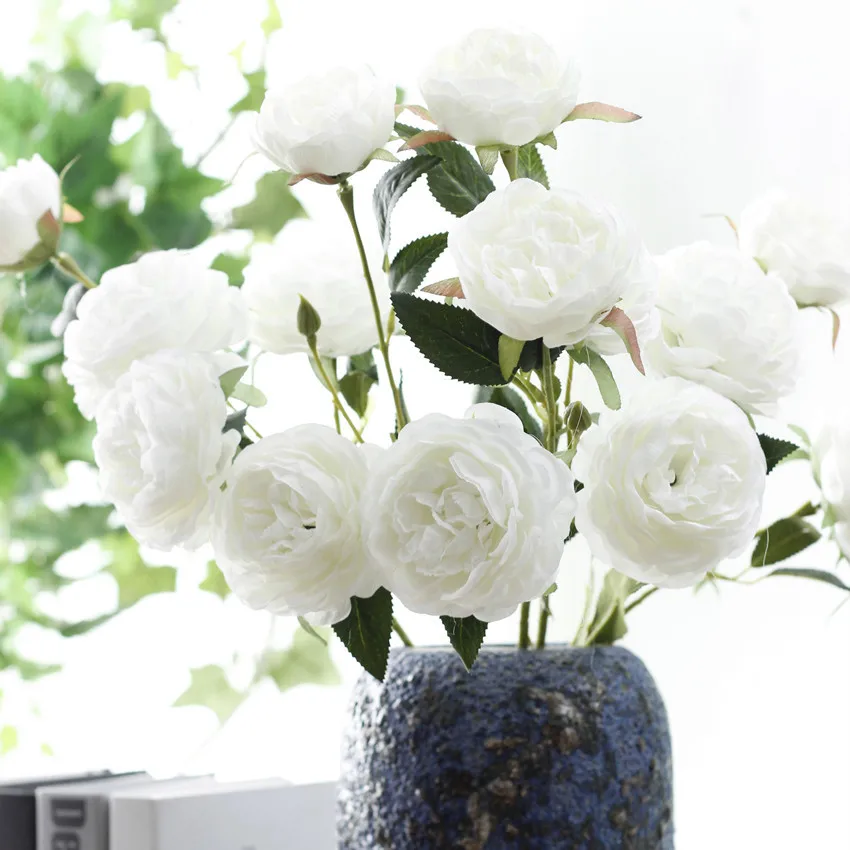 roses artificial peonies silk fabric flower fake flower wedding bouquet home decor  (118)