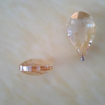 

10pcs/lot 50mm champagne or clear pipa Chandelier Crystal Hanging Pendants with m4*1mm pitch screw Shinning Prisms Chandeliers