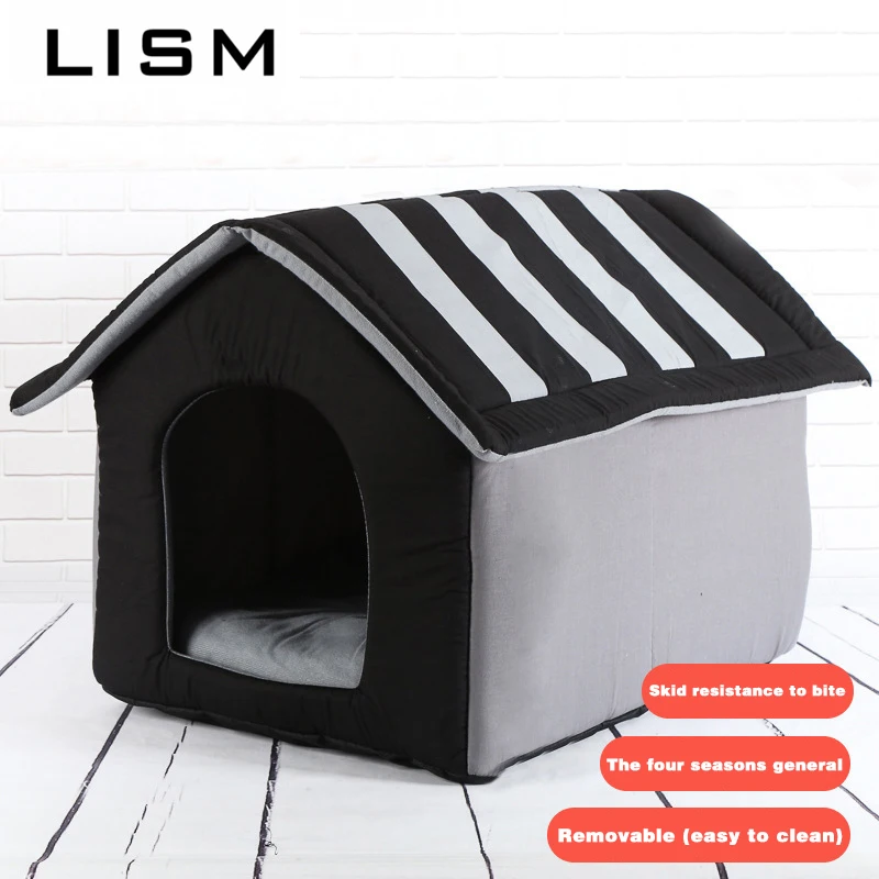 

Fashion Removable Cover Mat Foldable Dog House Kennel Dog Beds For Small Medium Large Dogs Pet Products House Pet Beds for Cat