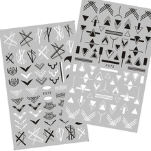F серия F-572-573 письмо русский стикеры 3D на ногти nail Art Наклейка шаблон diy ногтей инструмент украшения