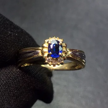 

Fine Jewelry Pt900 Real Platinum Gold 100% Natural Blue Sapphire 0.4ct Gemstones Sapphire Diamonds Female Wedding Rings