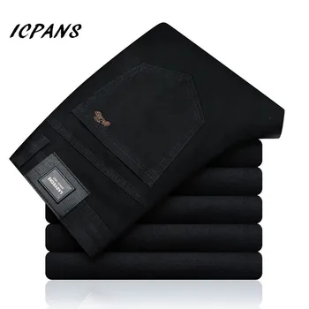 

ICPANS Denim Men Jeans Homme Stretch Casual Classic Basic Straight Black Jeans For Mens Pants jeans regular 2019 Big Size 40 42