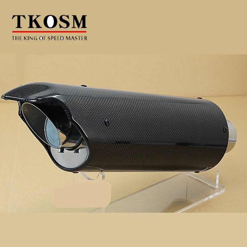 

TKOSM Universal Motorcycle Exhaust Pipe Muffler Carbon Fiber Modified Exhaust Pipe For Kawasaki R1 Huanglong 600