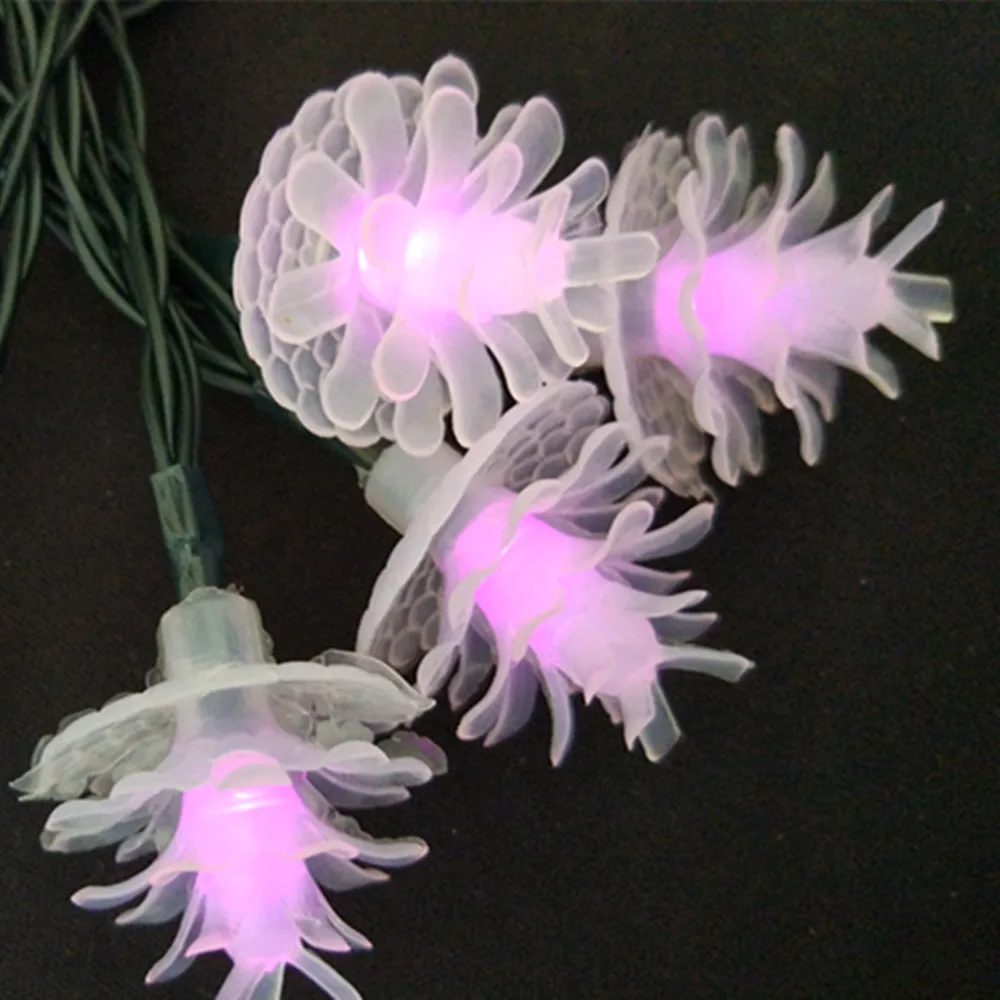 pink solar pine corn lights