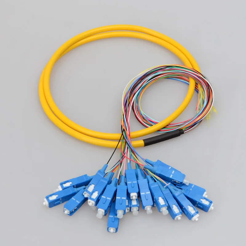 24 core Fiber Optic Bundle Pigtail SC Single Mode fiber optical SM 9/