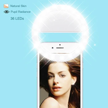 

Selfie Light Photography Lighting Phone Camera Ring Light 3 Colors Adjustable Battery Light for iPhone 6/7s Plus, Galaxy,Huawei