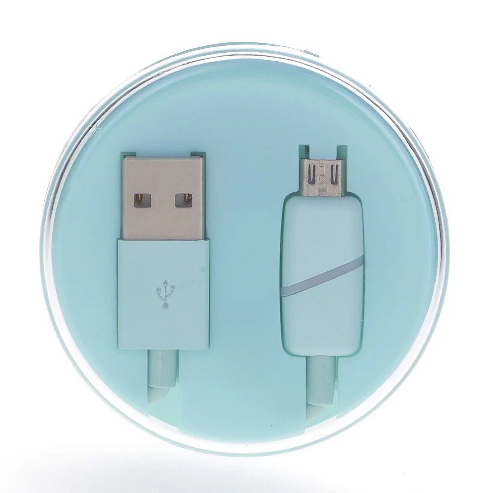 Портативный микро USB Дата-кабель для быстрой передачи данных зарядное устройство для ПК камеры MP3 samsung для других телефонов Android - Цвет: Синий