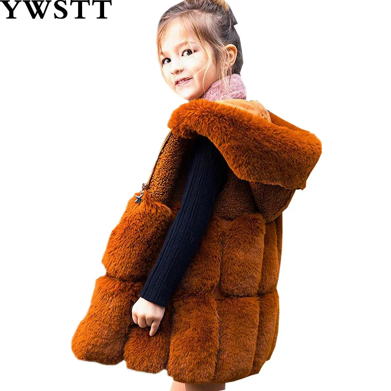 Kids Winter Plush Vest 2018 new Children Warm Vest New Winter Fur Girl