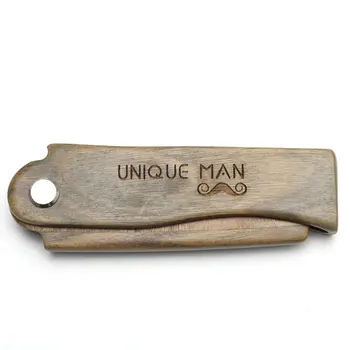 Natural Green Sandal wood Fold Comb Hair Comb For Men Beard Care  Anti-static Wooden Comb Hair Care Tools Hair Brush 1pc 2