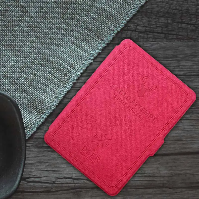Чехол для amazon Kindle 8 поколения, 6 дюймов, электронная книга с рисунком оленя, искусственная кожа, откидная подставка, умный чехол, магнит, автоматический режим сна, пробуждение - Цвет: Red