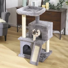 Domestic Delivery Cat Tree Condo House Scratcher Funny Scratching Post Climbing Tree Toy for Cats Kitten Activity Pet House Nest