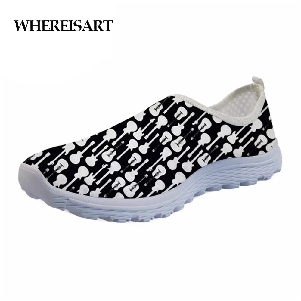 

WHEREISART Flats 3D Guitar Casual Brand Fashion Women Shoes Casual Sneakers Shoes Woman Comfortbale Light Female Summer Shoes