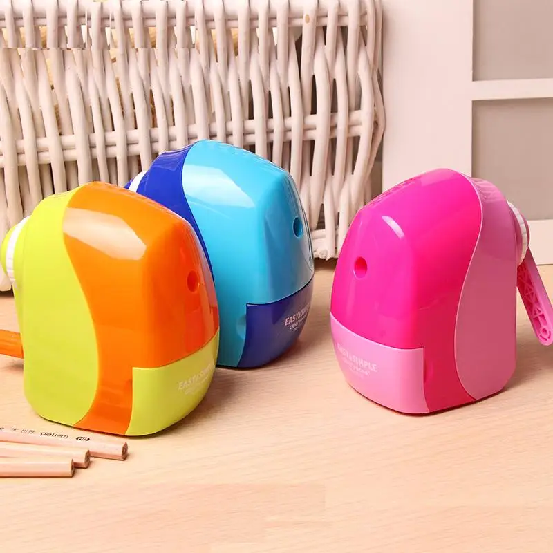 

1 Pc Cute Plastic pencil Sharpeners Automatic Hand Crank Pencil Cutting Machine 3 Colors Deli 0519