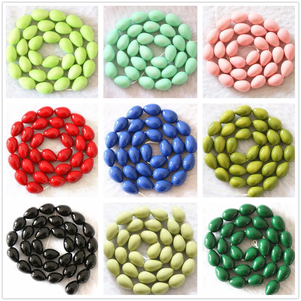 

High grade paint glass colorful water drop loose beads new arrival rainbow gems hot sale jewelry making 15 inch B1083