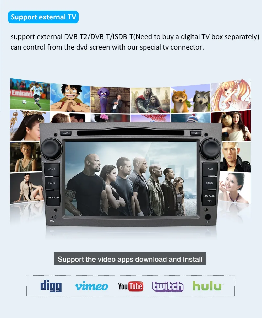 Perfect car multimedia Android 9.0 2Din Car DVD AUTORADIO NAVIGATION For Vauxhall Opel Astra H G Vectra Antara Zafira Corsa WIFI 3/4G BT 20