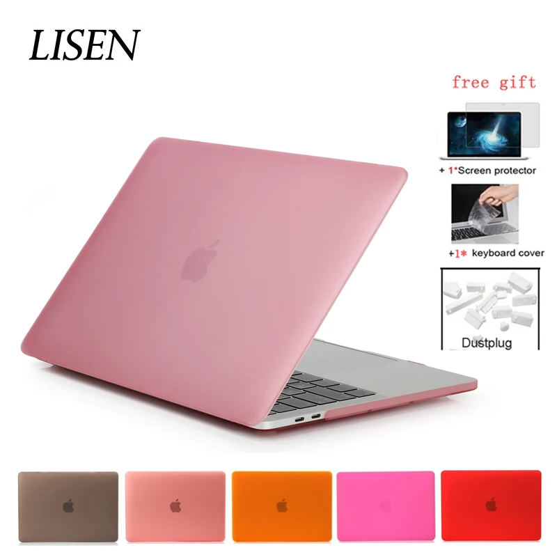 

Fashion Laptop Sleeve Shell For Macbook air Retina 11 12 13 15 New Pro A1706 A1989 A1990 Matte Hard Plastic Case+Keyboard Cover