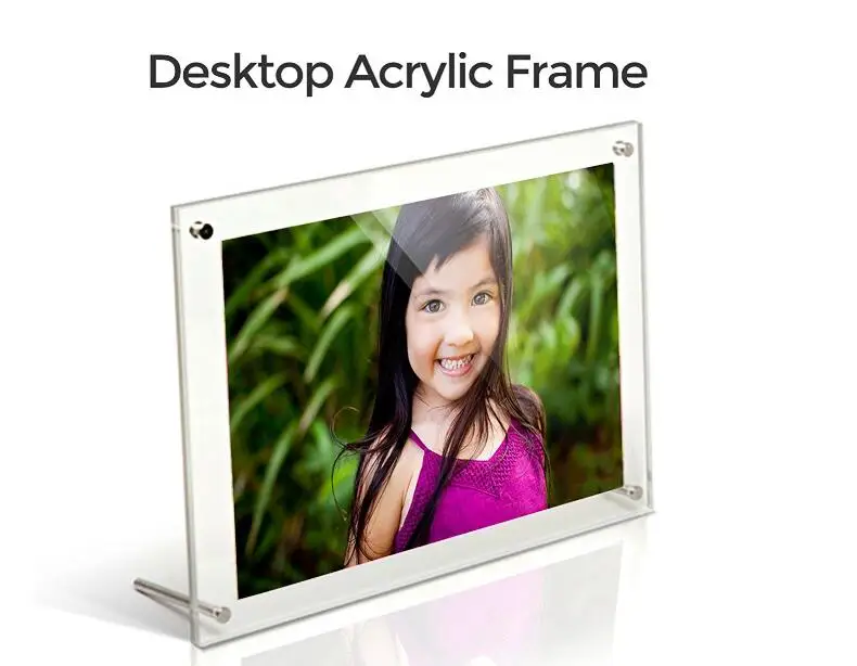 

7 inch desktop Acrylic certificate frame free standing picture photo frame stand