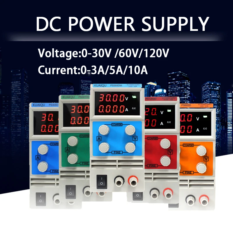 

KUAI QU 30V 5A Adjustable Switch DC Power Supply 30V 10A laboratory power supply LED display 60V 5A Regulator 110V-230V HOT!