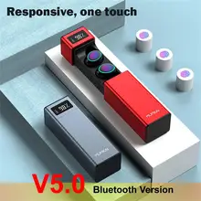 TWS беспроводные Bluetooth V5.0 наушники, стерео наушники IPX7, водонепроницаемая bluetooth-гарнитура с микрофоном и светодиодным дисплеем, зарядная коробка MX