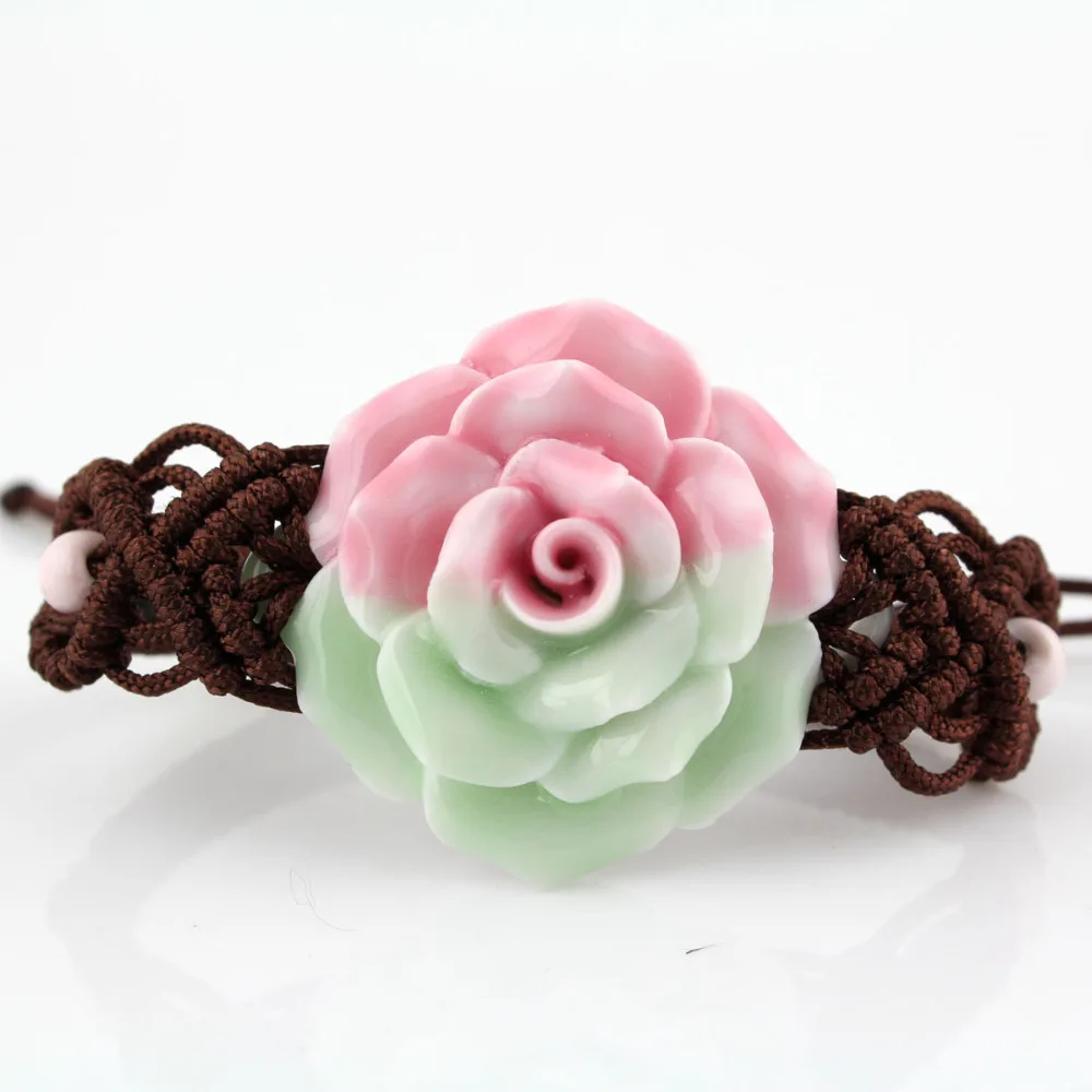 

Chinese characteristics gift ceramics bracelets 3D roses,Chinese style Beaded Accessories,Creative fashion christmas gift
