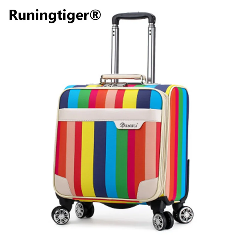 

New PU luggage business boarding mini student suitcase 18 inch caster trolley case small fresh suitcase rolling suitcase