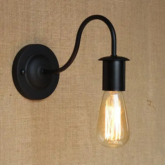 Simple Modern Industrial Vintage Black Iron Wall Lamp Loft Style Curve Arm Hallway Retro Wall Light Free Shipping Simple Modern Industrial Vintage Black Iron Wall Lamp Loft Style Curve Arm Hallway Retro Wall Light Free Shipping