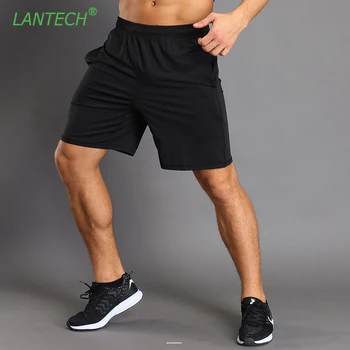 

LANTECH Men Shorts Jogger Fitness Exercise Shorts Pocket Trousers Fashion Casual Breathable Quick Dry