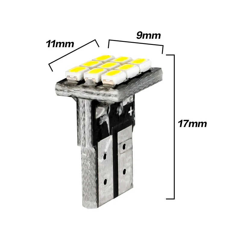 T10 192 W5W 9 led 9 smd 9smd габаритный автомобильный фонарь для чтения, Купольные лампы, дверная лампа, моторный габаритный фонарь, номерной знак, лампа белого цвета, DC12V