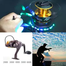 10+ 1 металлическая светящаяся рыболовная безинерцинная катушка без накладок спиннинг 5,1: 1 Катушка 2000-6000 с батареей