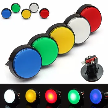 

Arcade Button 5 Colors LED Light Lamp 60MM 45MM Big Round Arcade Video Game Player Push Button Switch