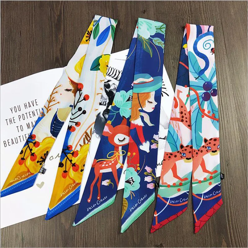 Fashion New Oil Painting Small Scarfs Professional Scarf Spring and