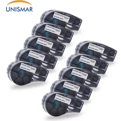 Unismar 10 шт. M21-750-499 нейлоновые бирки лента совместима с Brady BMP21 Plus ID Pal lapal принтер для бирок черный на белом 19,1 мм * 4,9 м