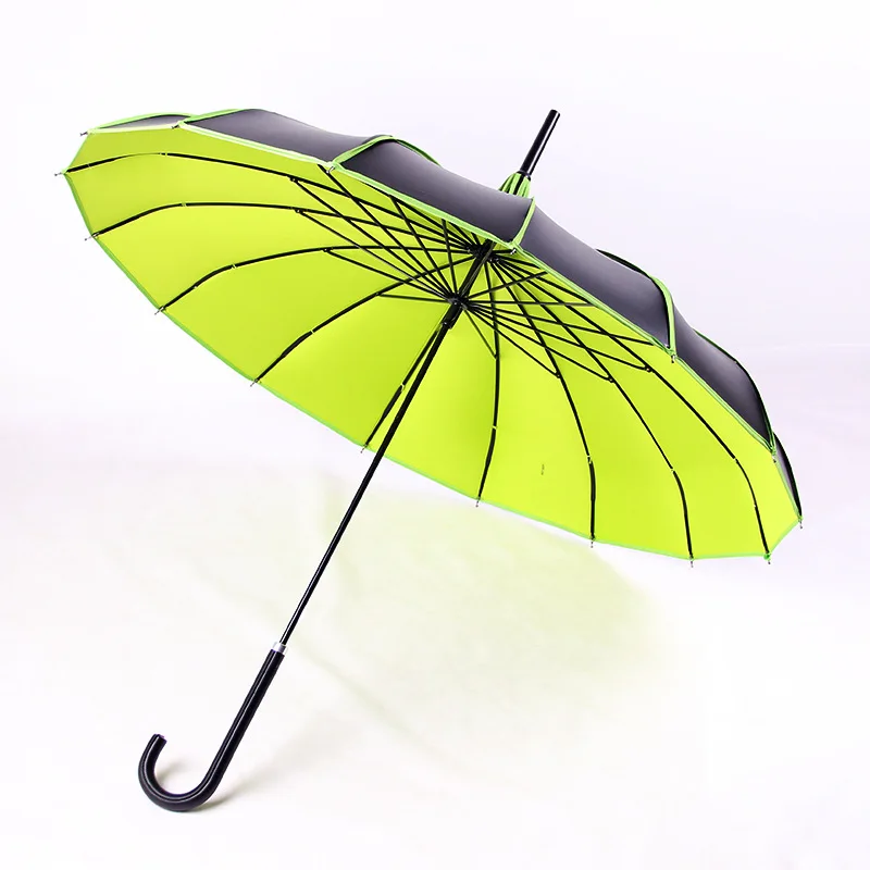 Зонт с защитой от ультрафиолета и длинной рукой, дождливый и Солнечный, разноцветный, пагода, зонты, реквизит для фотосессии, подарок принцессы, зонтик - Цвет: Зеленый