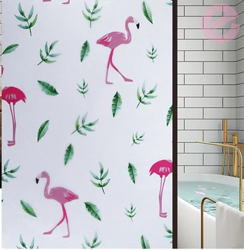 

Electrostatic Windows Glass Stickers Opaque Scrub Flamingo Bird Frosted Glass Patch Bedroom Bathroom INS Style45/60/75/90CM