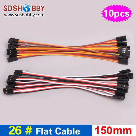 10pcs 26AWG Flat Cable 150mm 100mm Connecting Cable for FC Male male Servo Wire JR Futaba