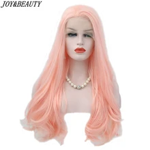 JOY& BEAUTY розовый парик 2" длинные волнистые кружевные передние парики термостойкие женские парики синтетические кружевные передние парики